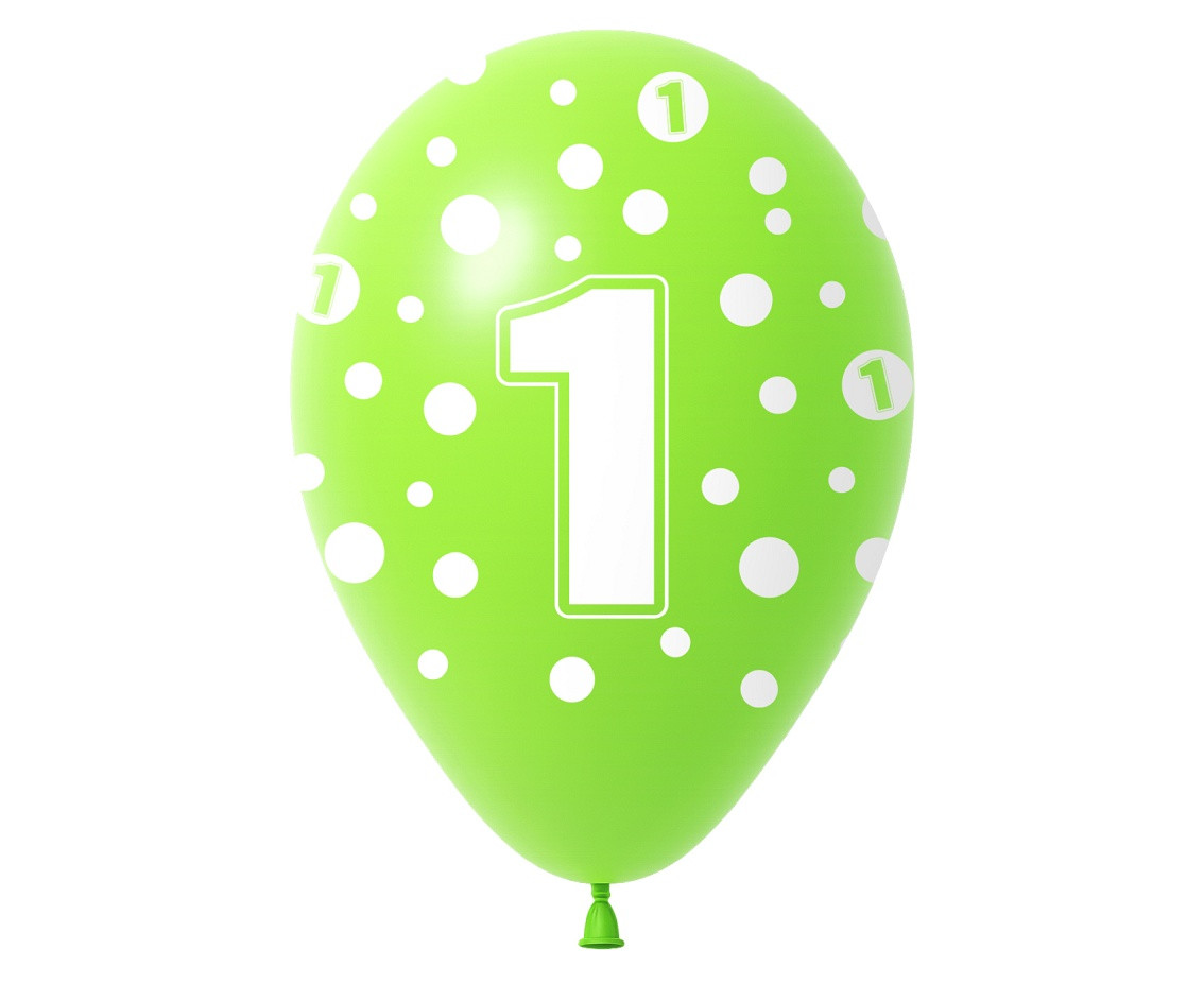 Balloon with digit 1, 12" / 5 pcs.